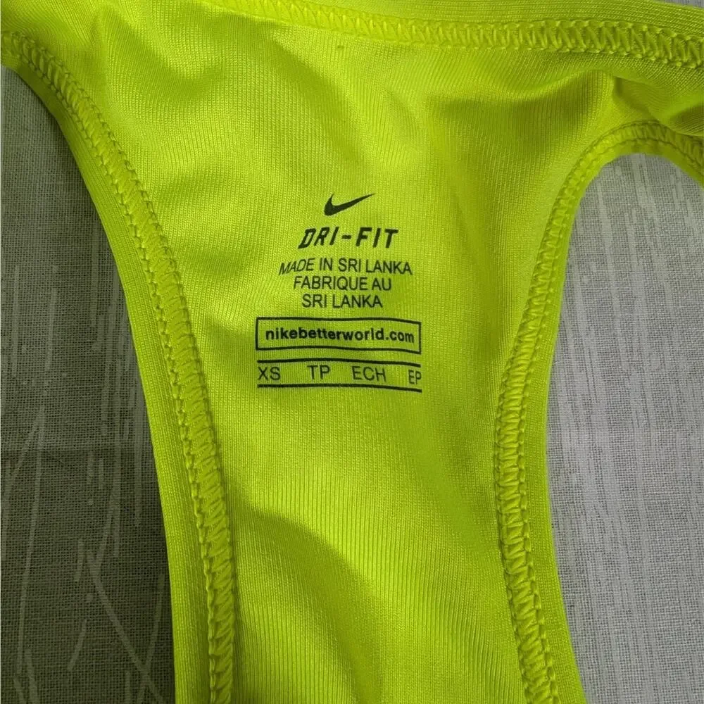Nike Dri Fit Sports Bra Womens Extra Small Yellow